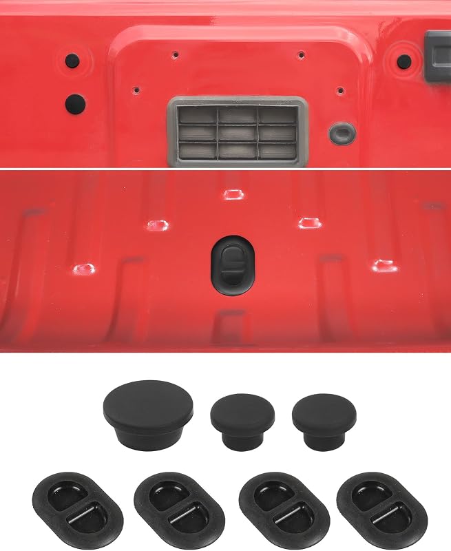 Kit de Tampas de Borracha para Drenos do Assoalho e Tampa Traseira DSWSQ para Jeep Wrangler JK JKU JL 2007–2017 – 7 unidades
