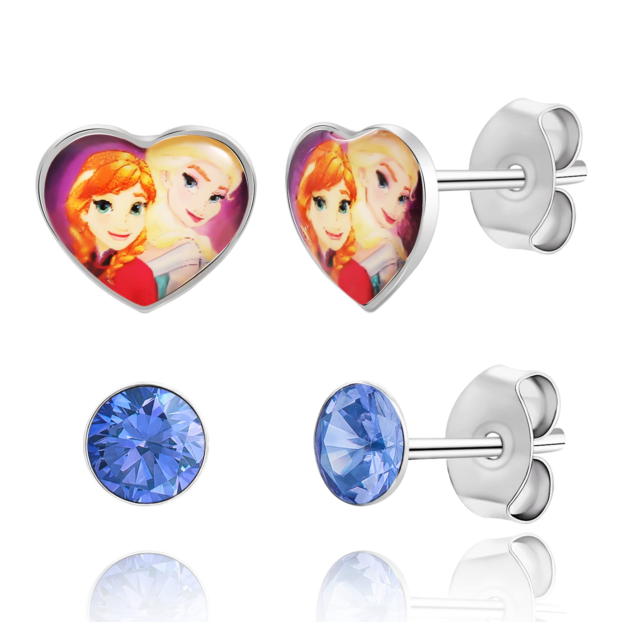DisneyFrozen Stud Earrings Set Crystal Stud Earrings and Anna and Elsa  Earrings Frozen Earrings Elsa Jewelry Disney Earrings