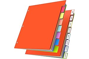 16-Tab Multicolor File Dividers with Tabs