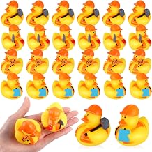 Deekin 12 Pcs Construction Worker Rubber Ducks Bulk 2 Inch Rubber Ducks Party Favor Decorations for Birthday Pool Party Occupation Cosplay