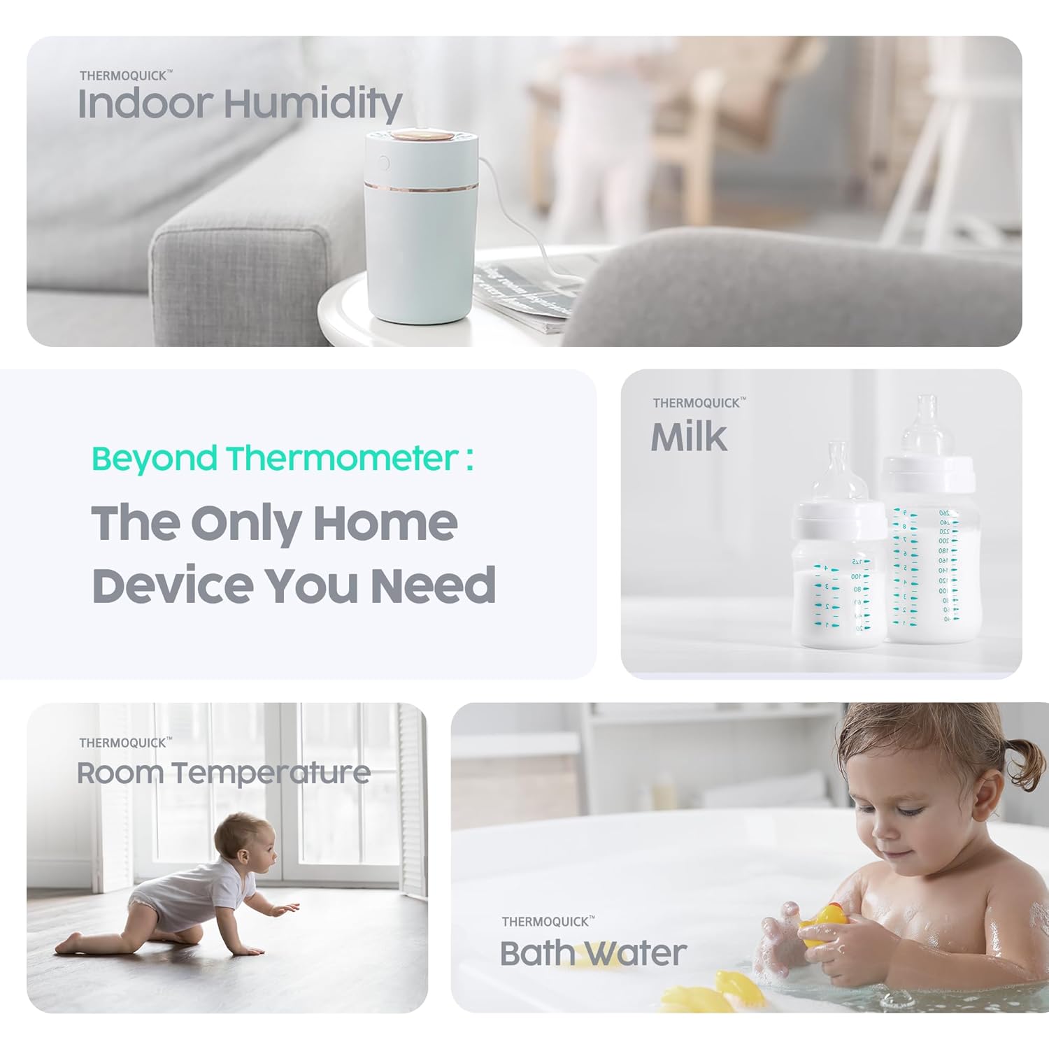 3-in-1 No Touch Forehead Thermometer - Body & Room Temperature + Indoor Humidity Check | Baby Thermometer for Infants, Kids, Adults, Medical Grade, All-in-one Family Care Device image 5 of 6 B0CZDPWHMM