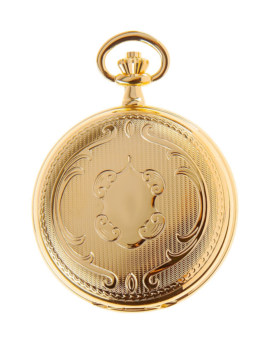 Hermann Jäckle Herren Taschenuhr Bayreuth Vergoldet Skelett 50 mm | Vergoldetes Gehäuse, Skelett-Design, Handaufzugswerk, Mineralglas, inklusive Kette und Reiseetui