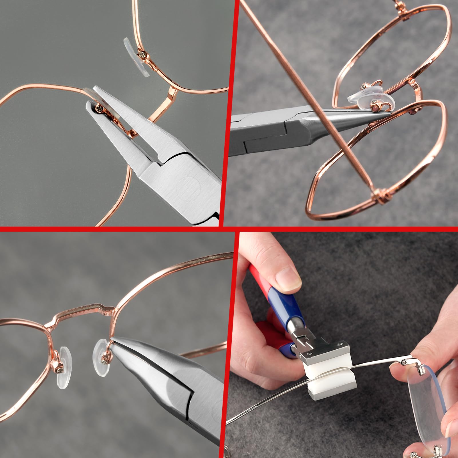 GOLD DEER 8Pcs Eyeglass Repair Kit with Screwdriver and Storage Box Optical Eyeglass Pliers Set Eye Glasses Adjusting Pliers - Image 2
