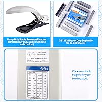 Vista 7 de Heavy Duty Stapler,240 Sheet High Capacity Large Stapler with Staple Remover and 4000 Staples,Nextlifei Effortless Industrial Staplers,Easy to Load