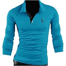 Mens Polo Cotton Button Long Sleeve T-Shirts