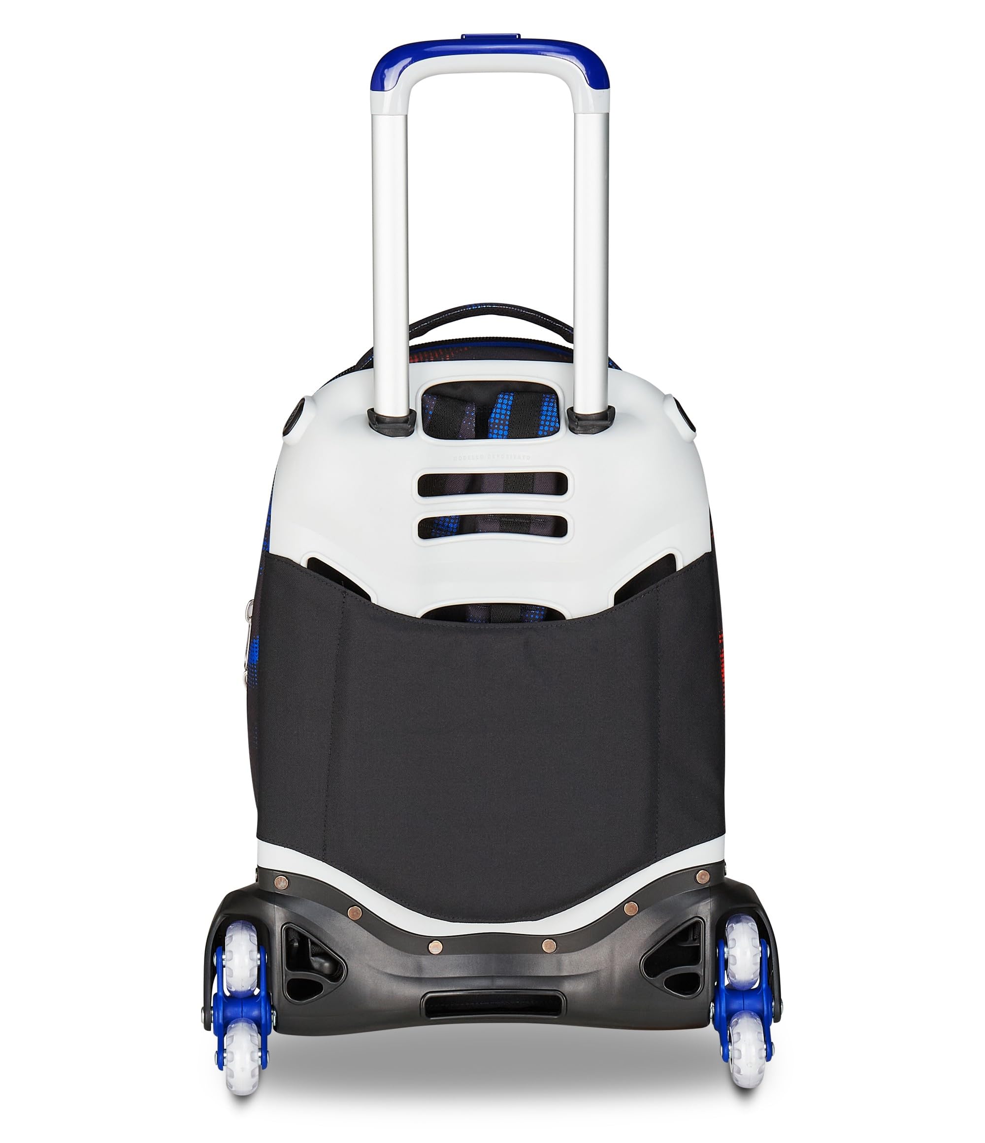 Seven Trolley Scuola Jack 3 Ruote, Nero Blu, Zaino Con Carrxllo Sganciabile Da 34 L, Tasca Borraccia e Crossover System, Maneggevole Resistente, Scuola Elementare e Media, Zaino Bambino