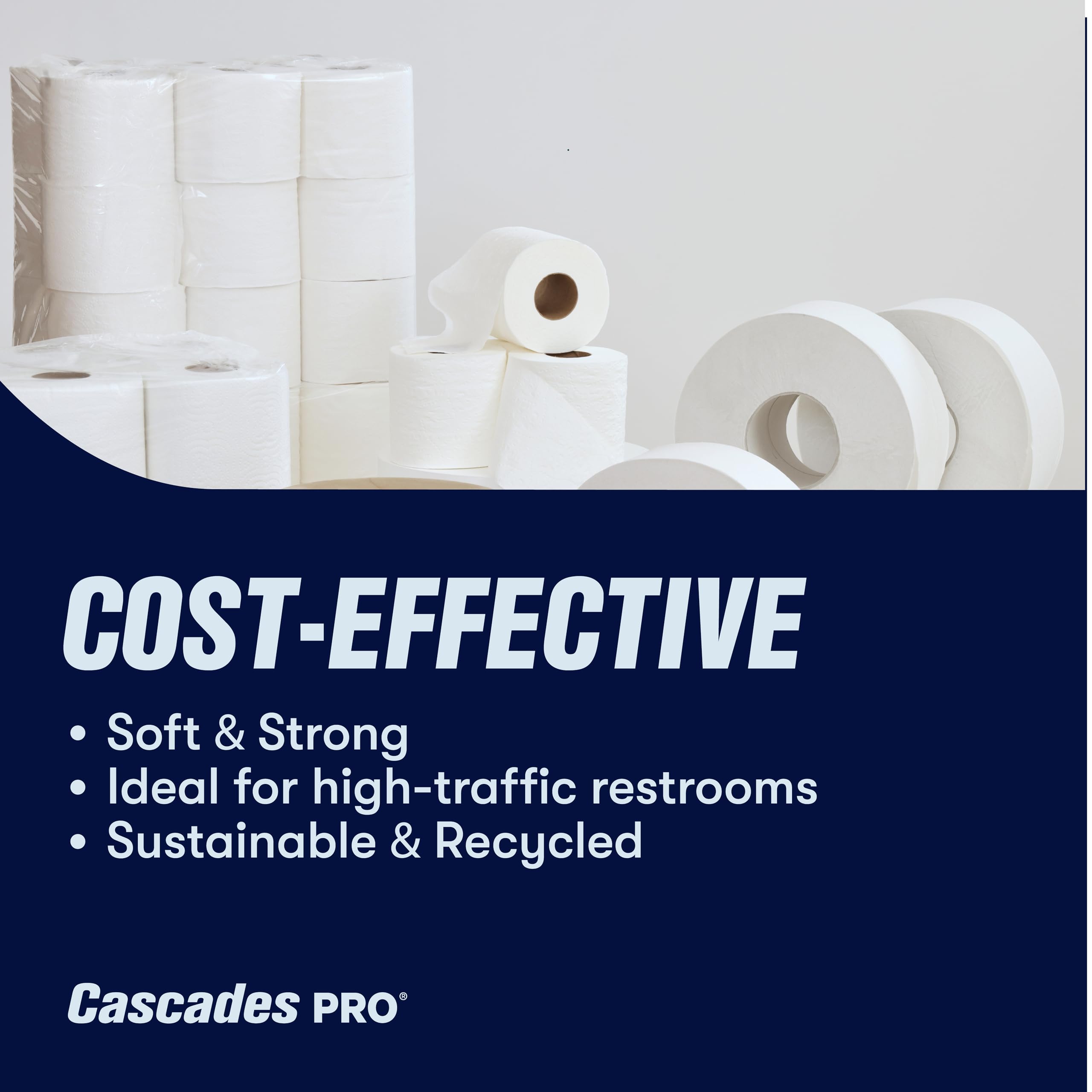 Pro Select – Jumbo baño tejido, 3,3 x 1000 pies, Blanco, 12 rollos/caja