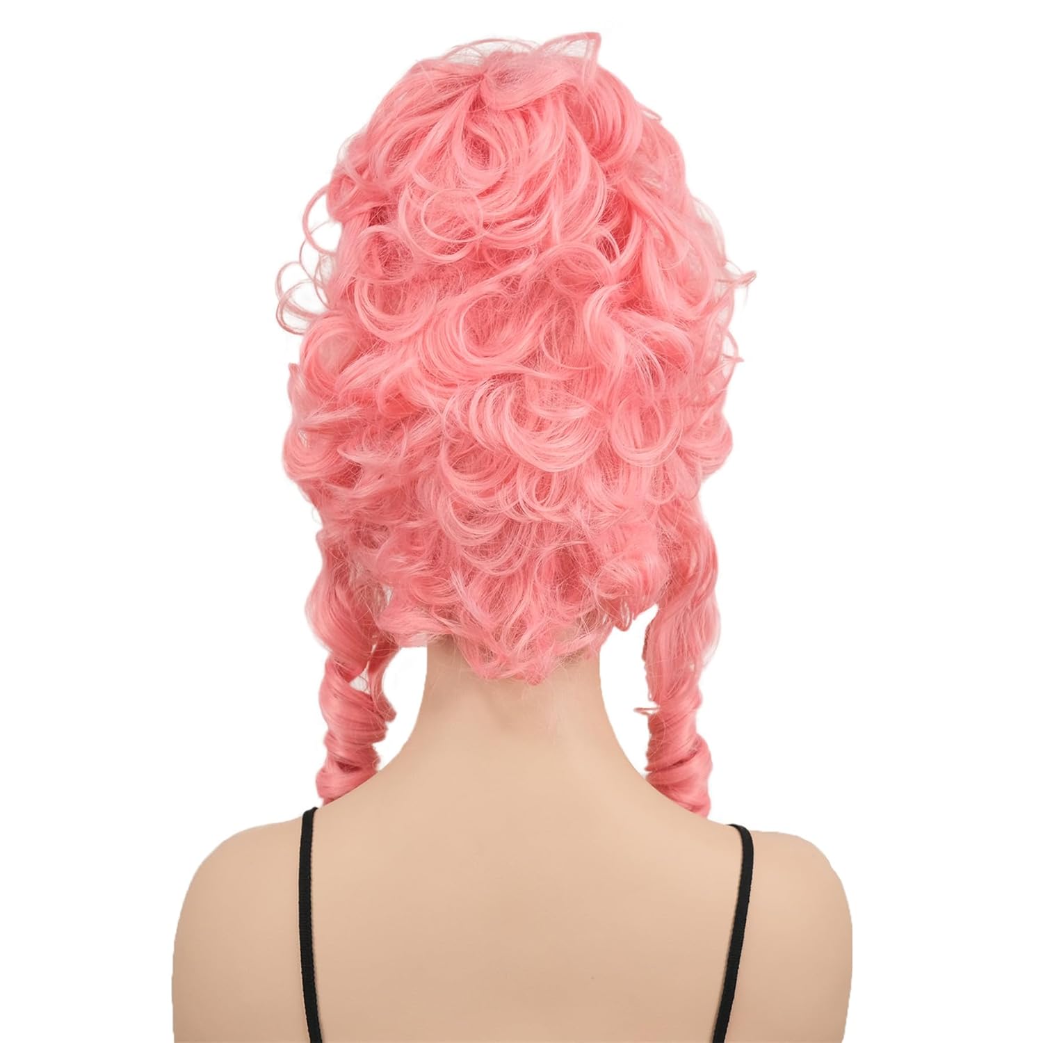 Wiginway Pink Curly Wigs Beehive Wig Women Vintage Queen Halloween Costume Cosplay Party Hair