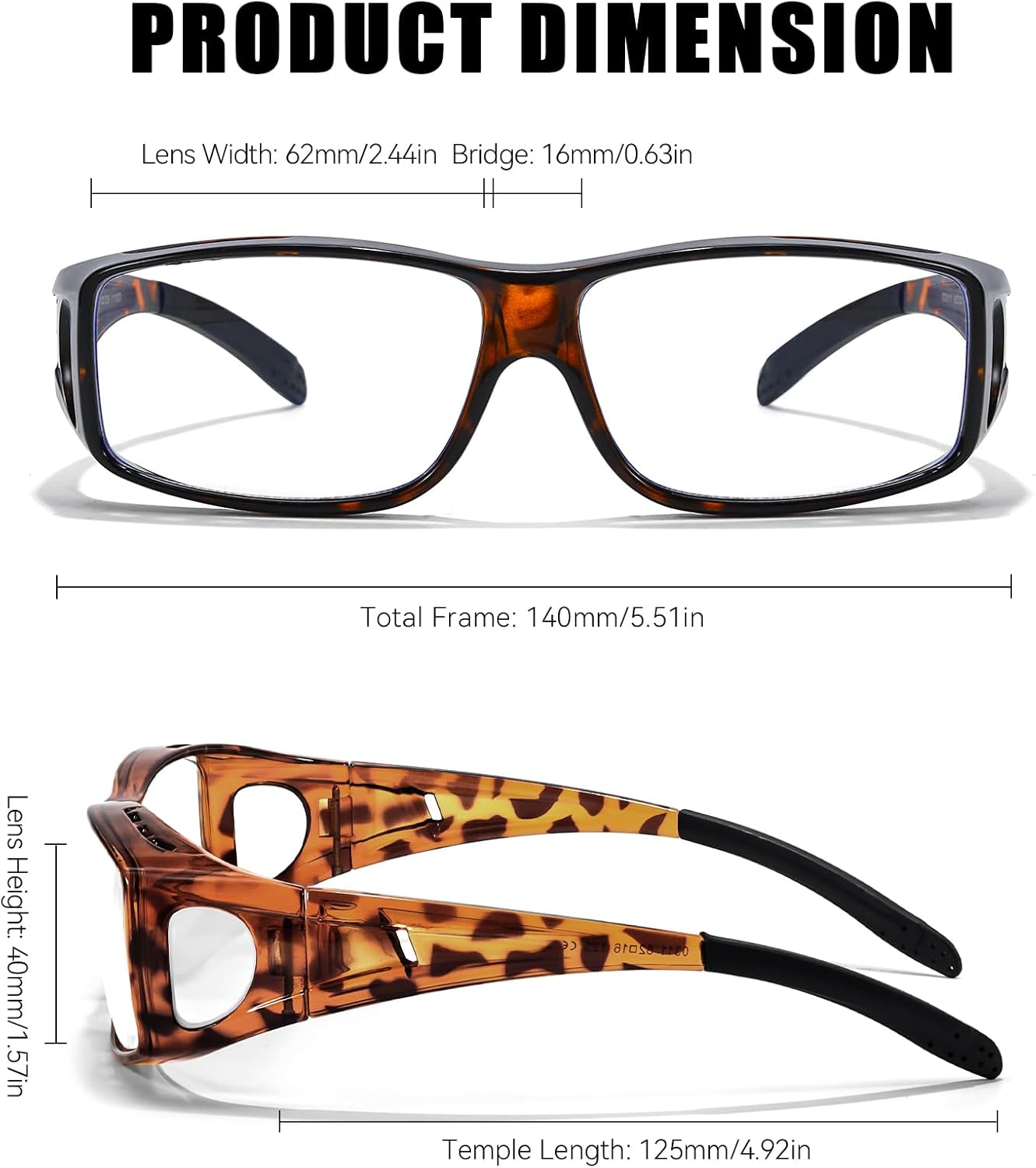 LVIOE Fit Over Blue Light Blocking Glasses and Computer Eyewear- Wear Over Prescription Glasses/Reading Glasses/RX Glasses