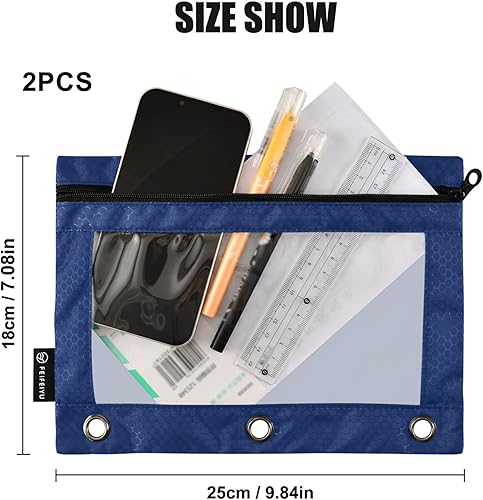 Miniatura 8 de Bolsas personalizadas para carpetas, bolsa para lápices de chocolate con nombre personalizado 02 para carpetas de 3 anillos, paquete de 2 bolsas