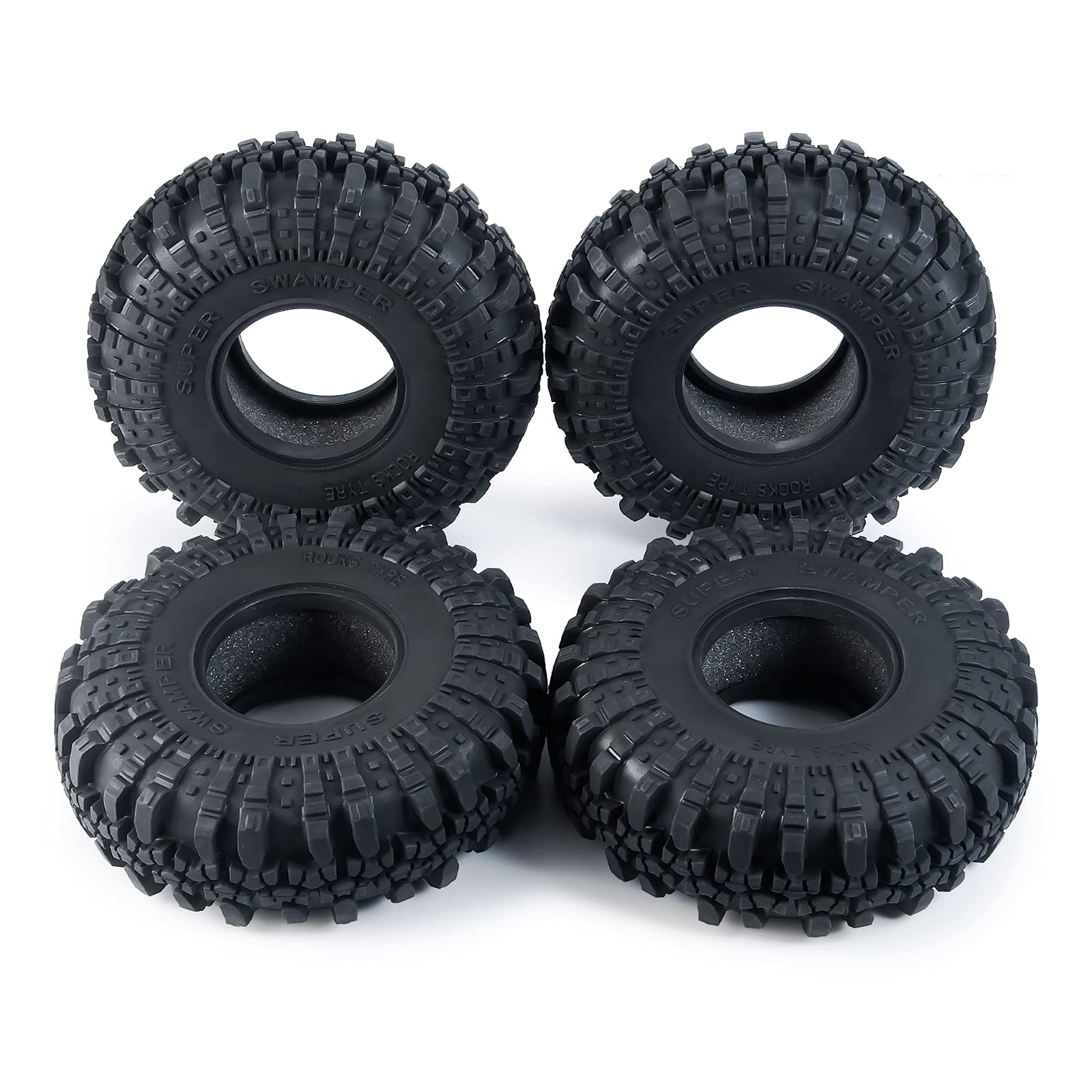 Runup 4 pezzi di cerchioni da 2,2 pollici, 137 mm * 49 mm di gomma per RR10 TRX4 Axial SCX10 II 90046 1/10 RC Rock Crawler Car