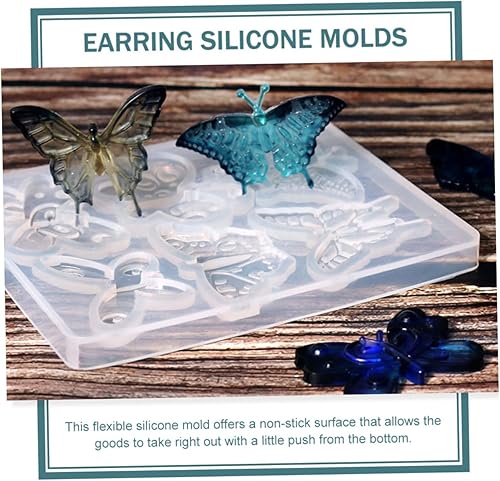 Miniatura 8 de EXCEART Molde de silicona de mariposa para San Valentín, felpudos de San Valentín, colgantes de joyería, molde de collar, molde de silicona para