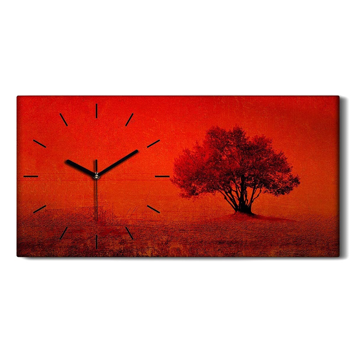Horloge sur toile 60x30cm Coloray image fond rouge avec olivier muet