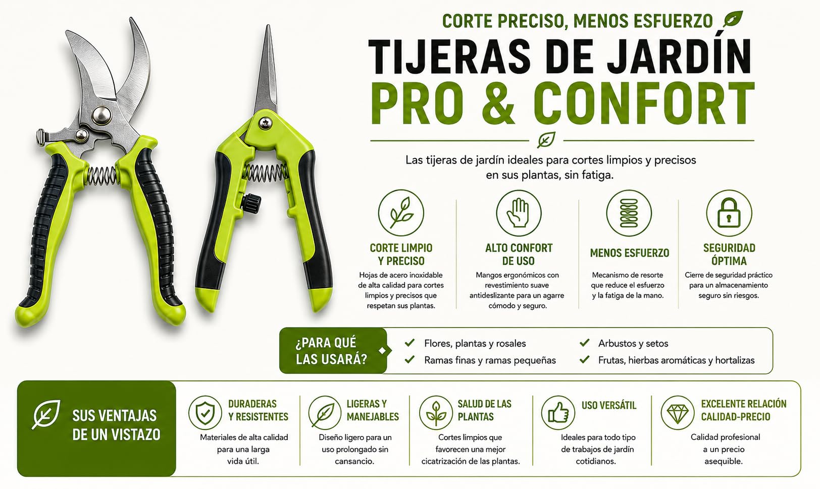 Kit Jardinería Ergonómico Verdorin - Taburete Plegable + 12 Herramientas Acero Inoxidable + Bolsa + Guantes + Rodilleras - Jardinería sin Dolor en la espalda ni en las Rodillas