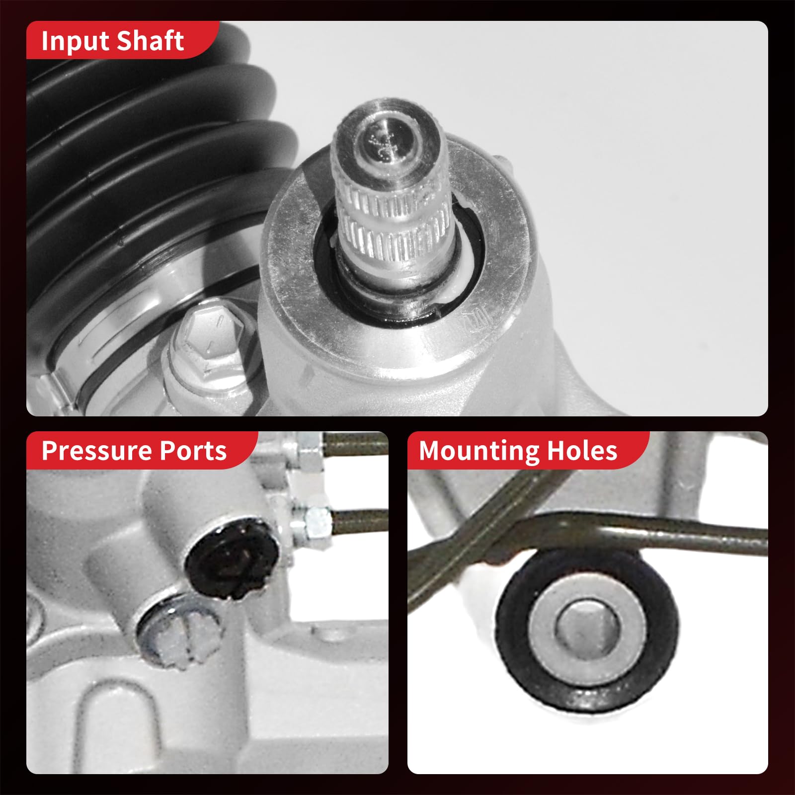 PHOBOOS Conjunto de piñón y cremallera de dirección hidráulica compatible con Honda CR-V 1997-2001, L4 2.0L. Nueva unidad, a prueba de fugas, ajuste atornillado directo, Ref. 26-1776