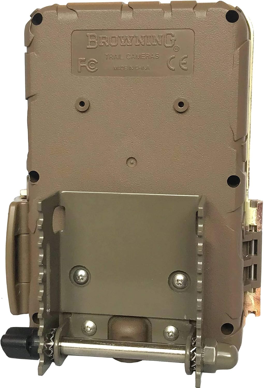 Back of Browning Recon Force 4K Edge Trail Camera with mounting bracket