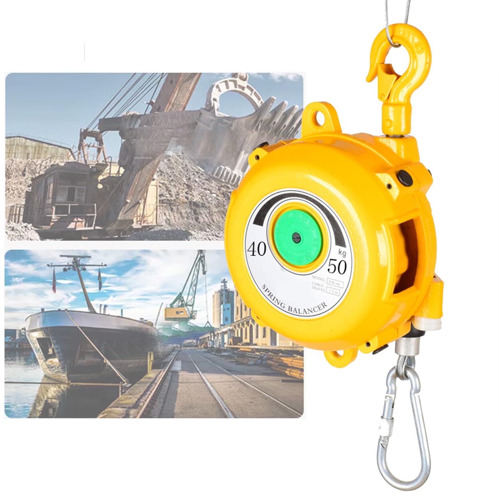 WEKONUMEX Retractable Spring Balancer, Retractable Spring Balancer 1.5m Aluminum Alloy Adjustable Multiple Sizes(40-50kg)