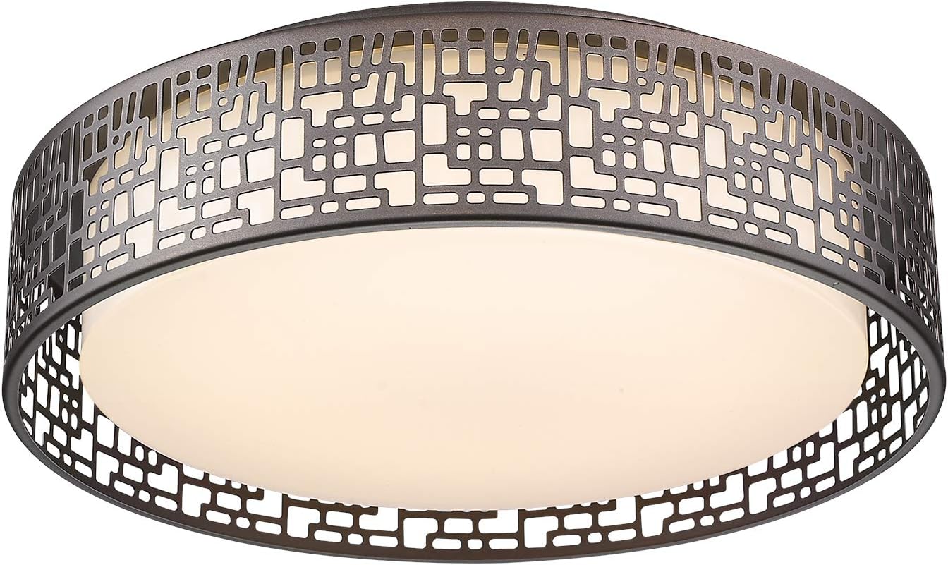 VICNIE 12 inch Flush Mount Ceiling Light, Dimmable Hallway Light Fixtures, 15W 3000K Warm White,Oil Rubbed Bronze Finished
