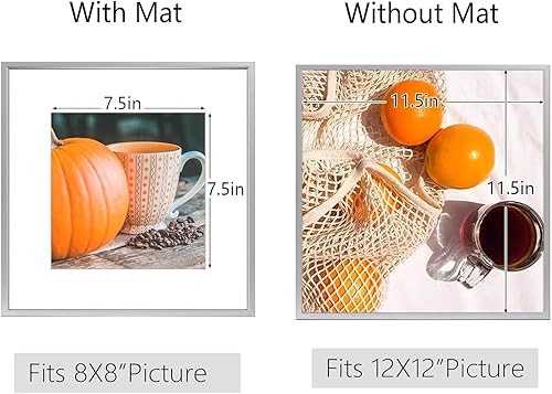 Vista 153 de Golden State Art - Marcos de fotos de metal de 8 x 10 pulgadas con paspartú para fotos de 5 x 7 - Juego de 4 portarretratos de aluminio de 8 x 10