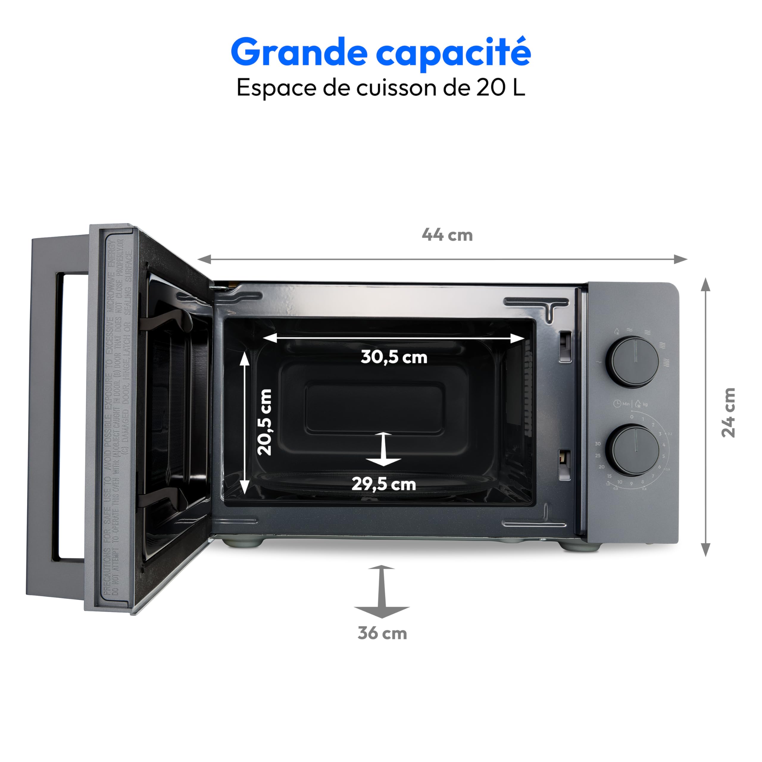 MEDION Micro-ondes compact MD12211 (17 L, 700 W, 5 niveaux, décongélation, minuterie, gain de place) [MODÈLE 2025]