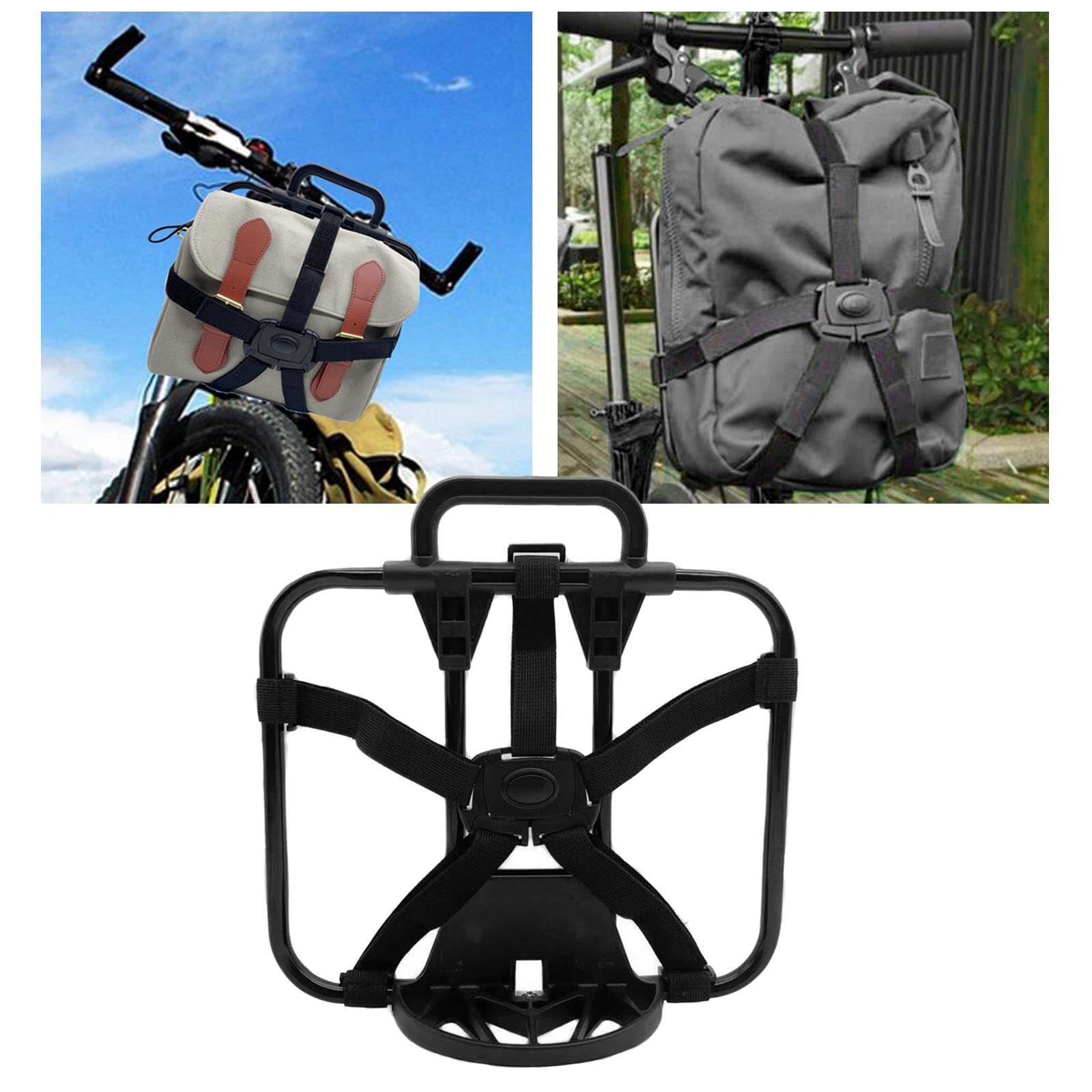 Uchwyt mocujący bagażnik przedni Premium do roweru składanego. Łatwy montaż. Pasuje do każdego cruisera. Adapter mocujący koszyka na bidon.