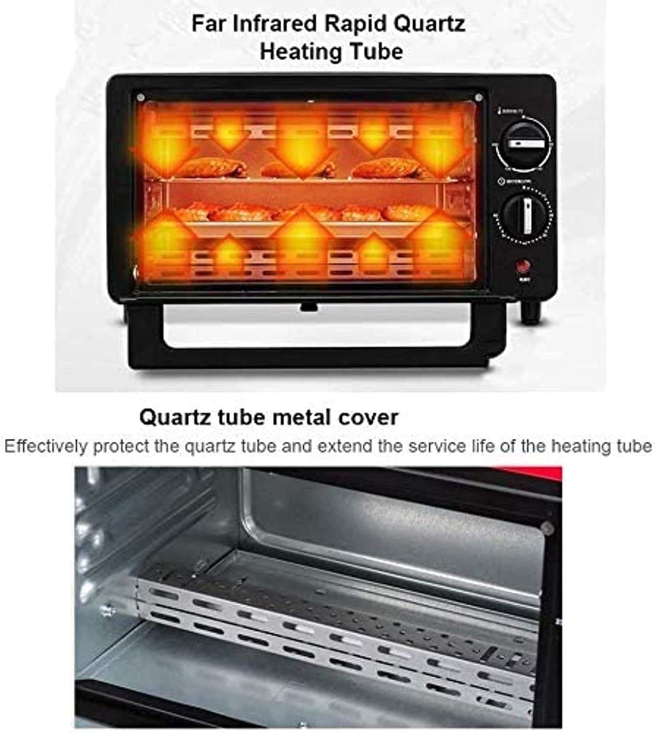 mini forno elettrico e grill, nero