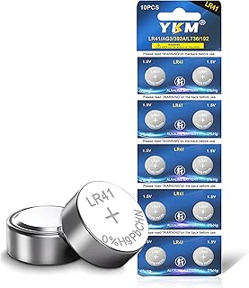 YKM 10 Pack LR41 Button Batteries AG3 L736f L736c L736 392 192 1.5V Alkaline Batteries for Thermometer Watch Battery