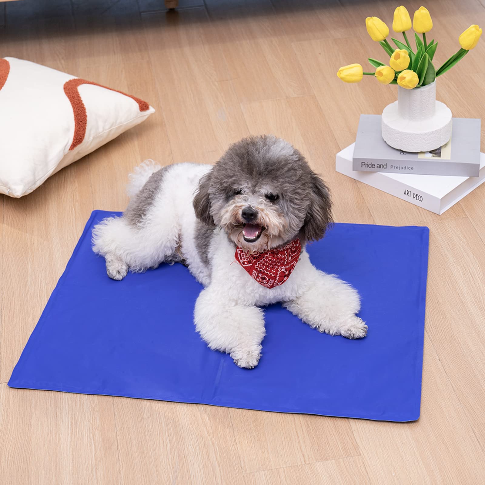 Dono Tappetino di raffreddamento per cani, resistente per animali domestici, tappetino di ghiaccio riutilizzabile per gatti, letto estivo per cani, auto-raffreddamento, gel non tossico, M, L, XL
