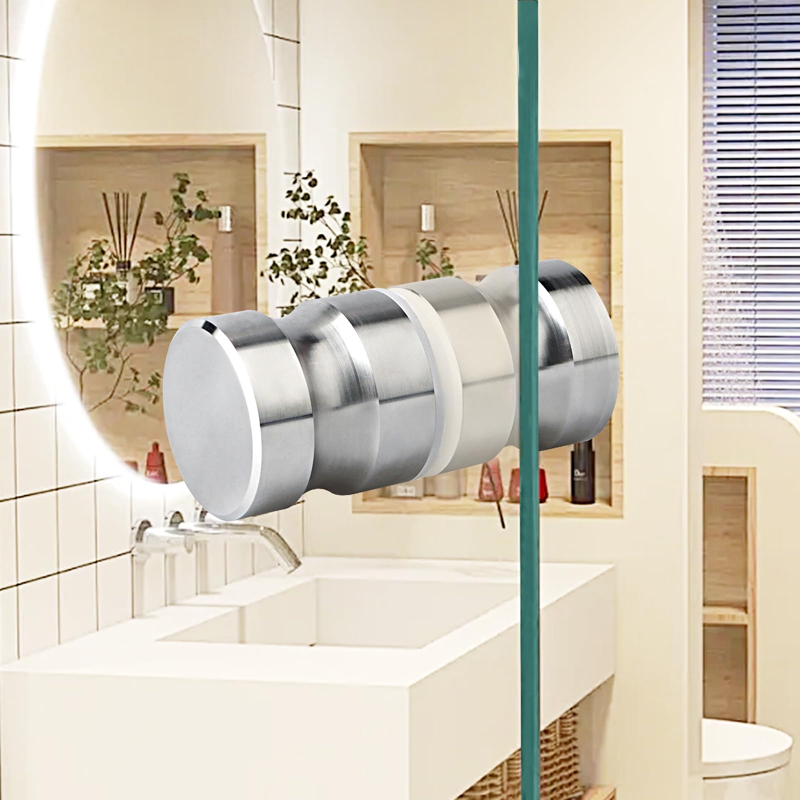 Xrten 2 Pièces De Boutons INOX De Porte De Douche, Coulissante