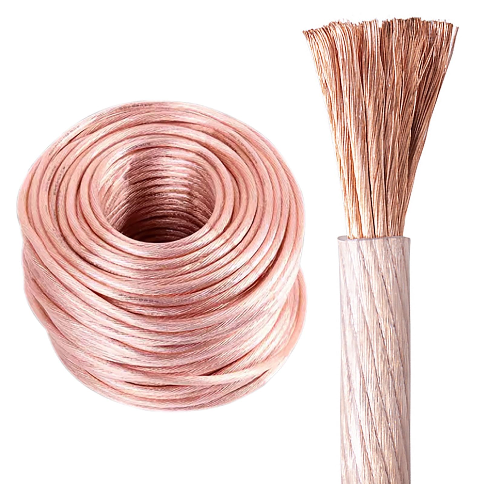 Cable De Puesta A Tierra De Cobre Puro De 9, 18 Y 30 M (30/60/100 Pies), 4/6/10/16/25 Mm², Flexible, for Soldar, Con Terminales Y Aislamiento De PVC Resistente A Altas Y Bajas Temperaturas(30ft,4mm2)
