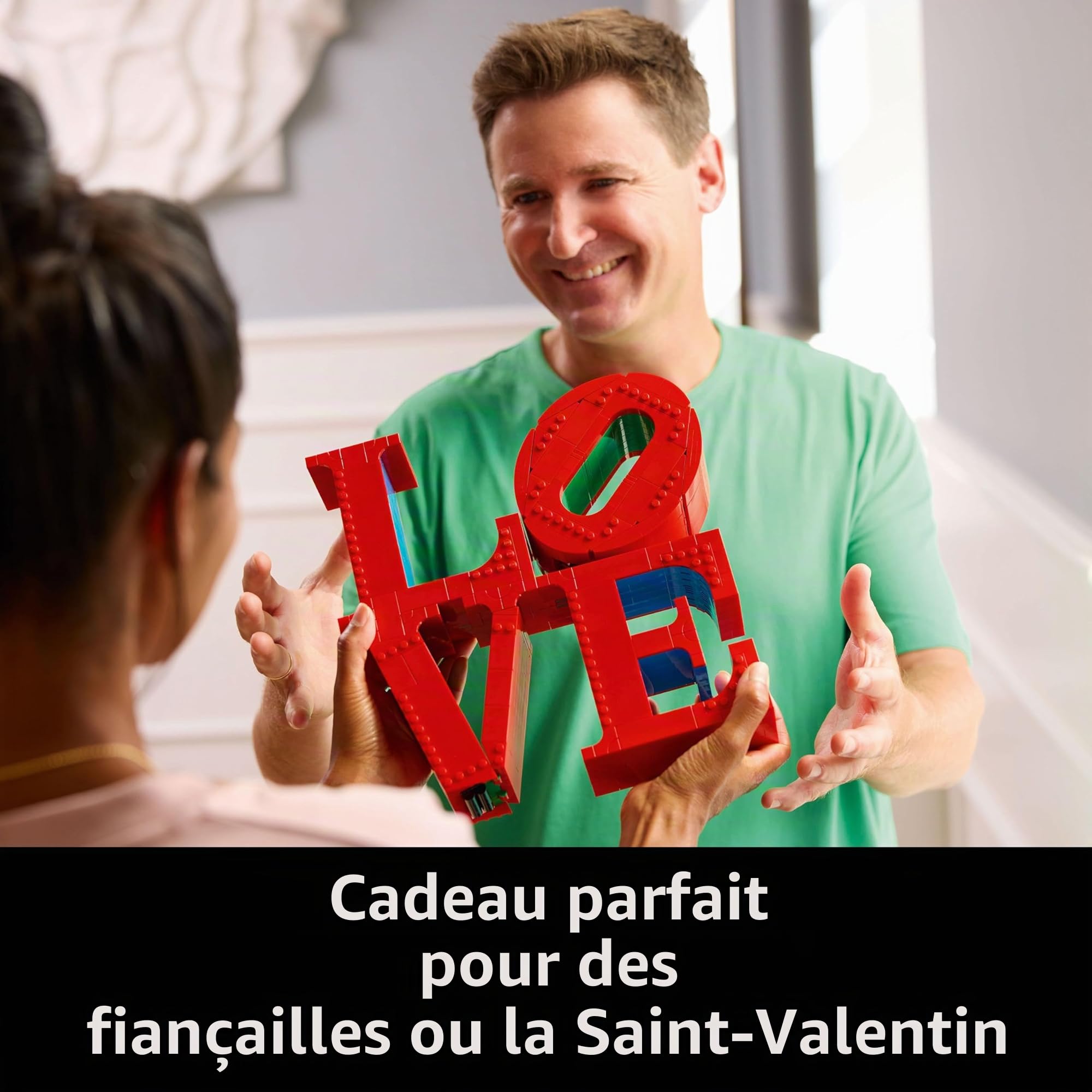Lego Love avec Cupidon - Kit de construction pour adultes, décoration d'intérieur, cadeau de Saint-Valentin et fête des mères, cadeau pour les couples, activité créative