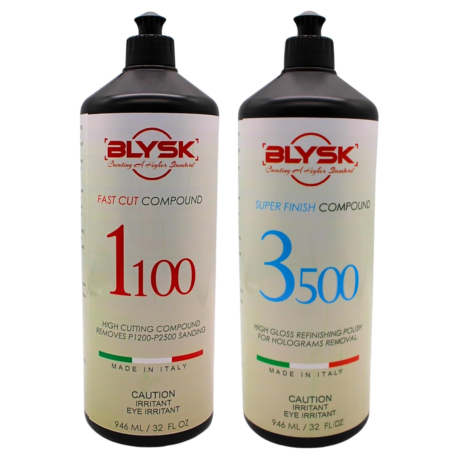 Car Polish Compound Kit for Scratch Removal, Paint Correction and Detailing, Light to Heavy Scratches (Fast Cut 1100 + Super Finish 3500 + Ultra Fine 4000, 32oz)