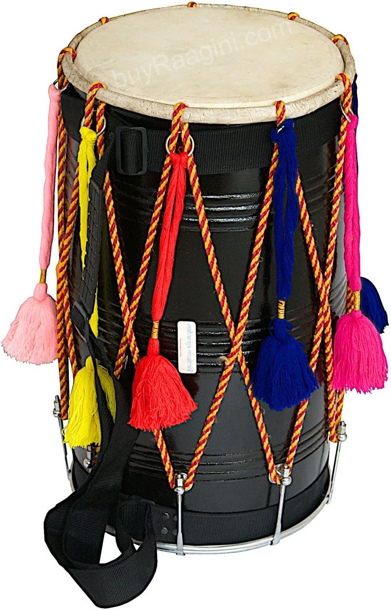Barrel Shaped Bhangra Dhol Drum with Padded Bag and Oman Ubuy
