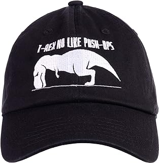 T-REX NO Like Push-UPS | Funny Work Out, Cross Train Joke Dad Hat Style Baseball Cap Men Women Black