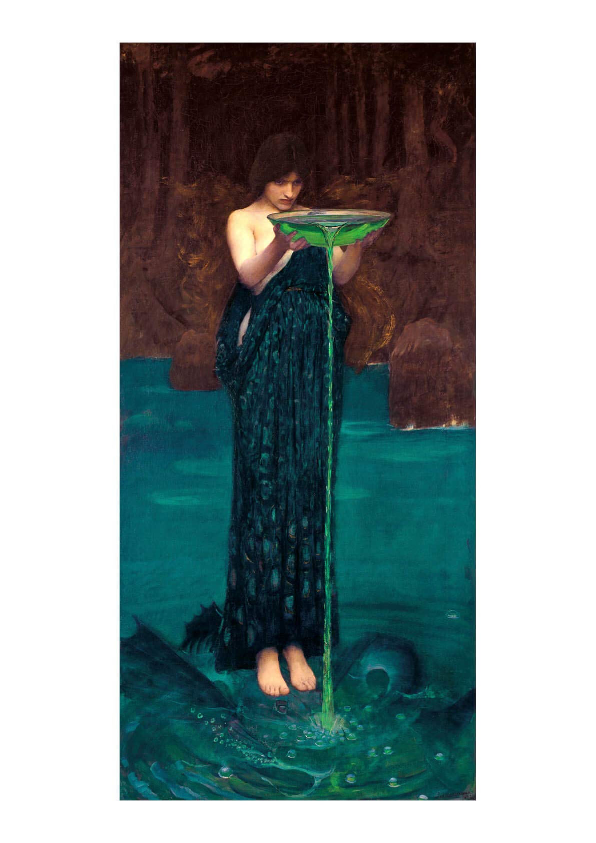 Spiffing Prints John William Waterhouse Circe Invidiosa - Extra Large - Archival Matte - Framed Art Print