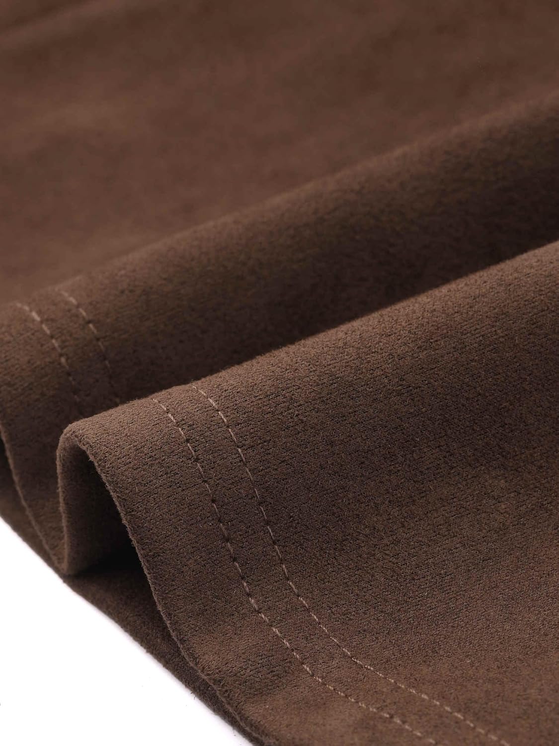 Allegra K Long Faux Suede Jacket Women Fall Winter Trench Coat with Pockets Belt Double Breasted Pea Coat Overcoat - Image 5