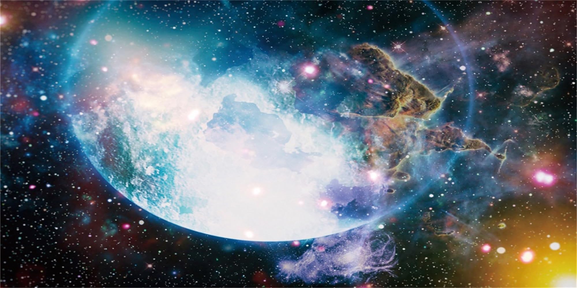 MIRRORANG 61x30cm Outer Space Aquarium Background Astronomy Theme Star Galaxy Nebula Astral Cluster Fish Tank Background Galaxy Mystery Terrarium Background