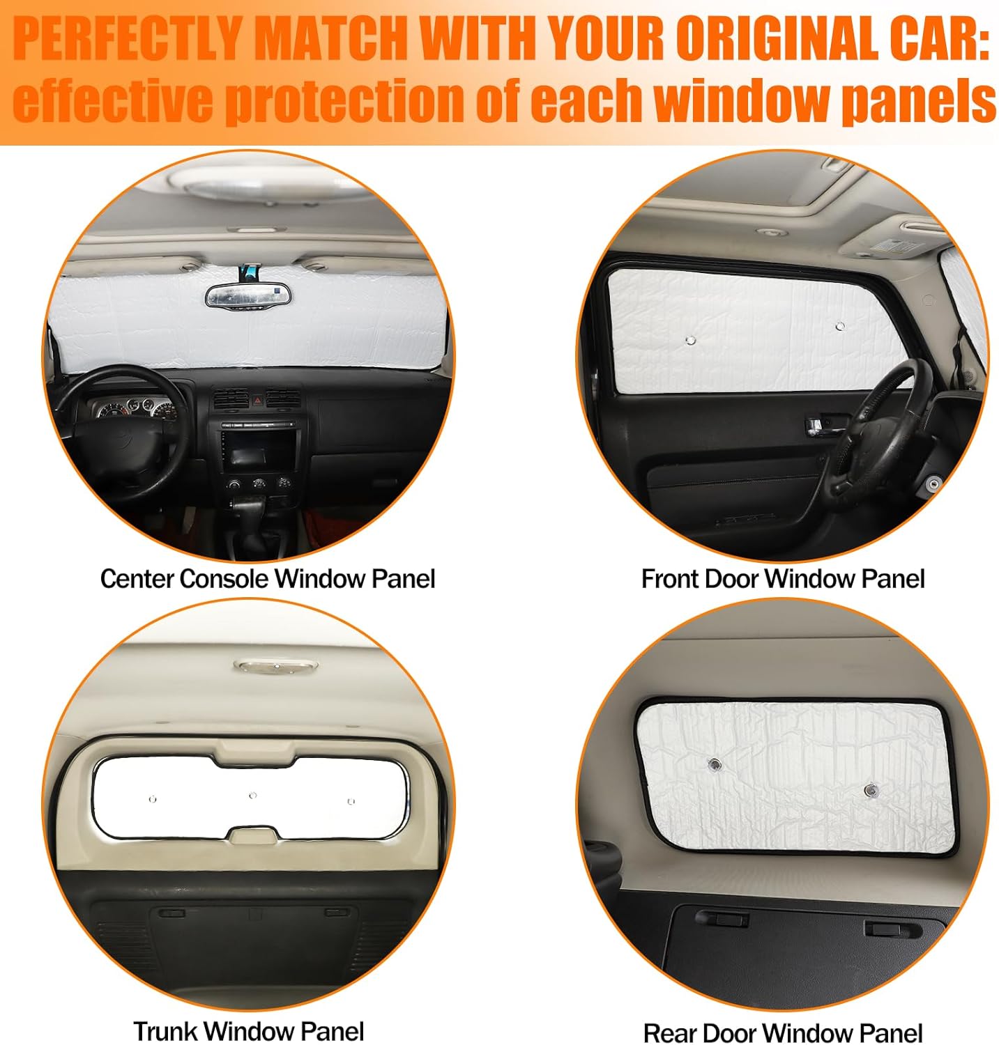 Windshield Sunshade Foldable UV Ray Reflector Auto Window Sun Shade Suitable for Hummer H3 2005-2009, Auto Interior Sun Protection Visors, Keeps Your Vehicle Cool, 8PCS (Fit for H3)