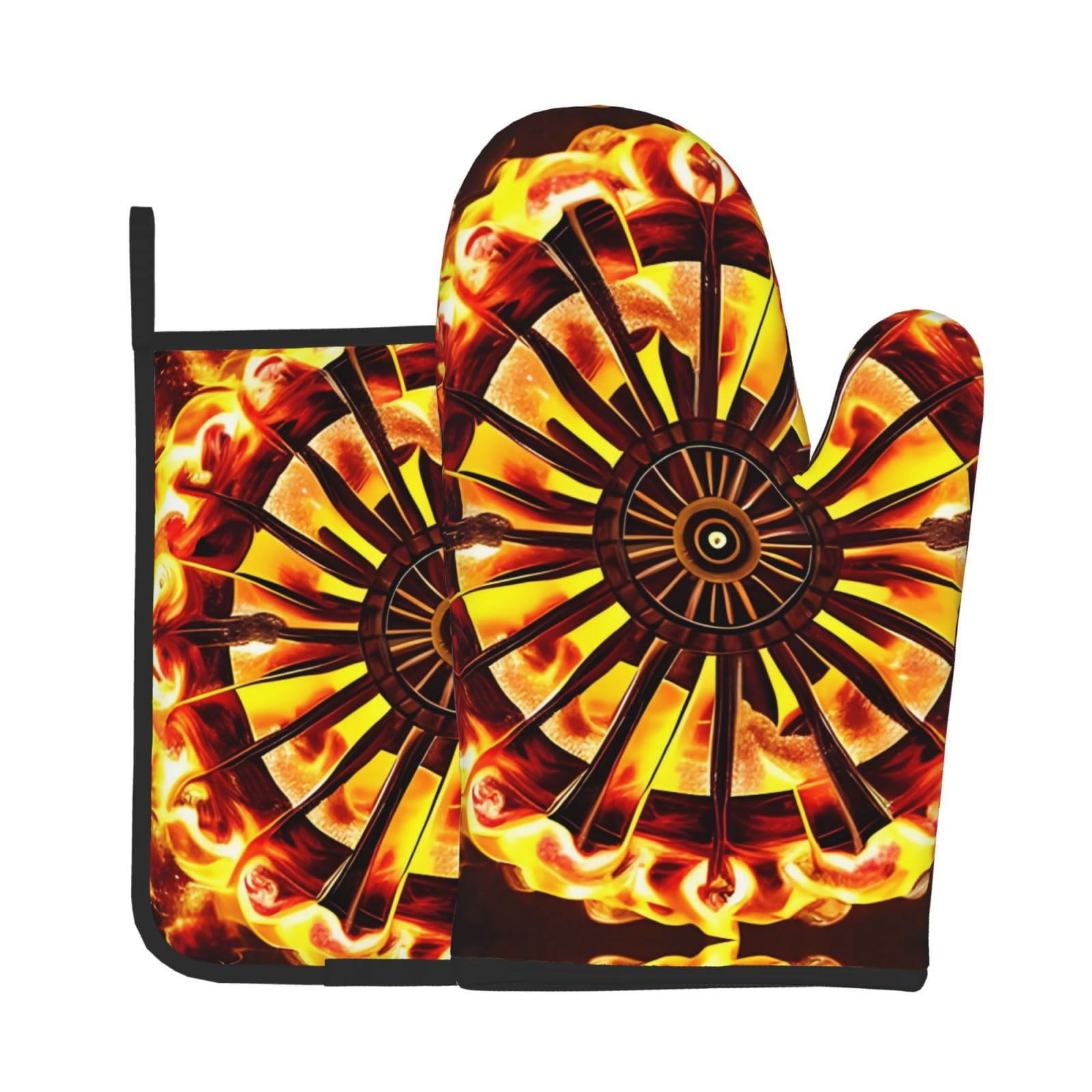 Oven Mitts and Potholders Set of 2 for Kitchen Baking Cooking GrayTurning The Flame Thick and Durable