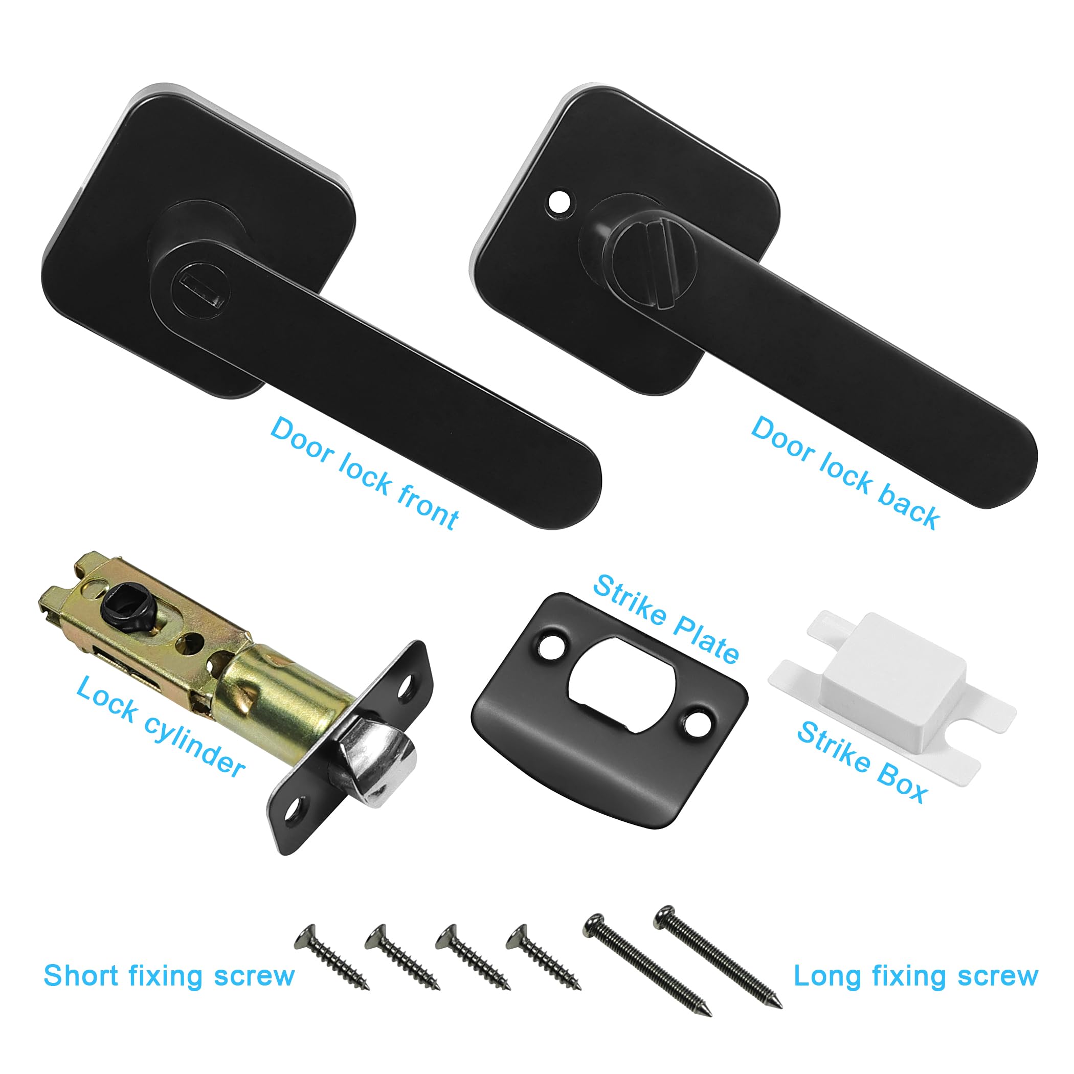 Moden Handle Snapklik.com : Black Interior Privacy Door Levers, 2 Pack Privacy Door ...