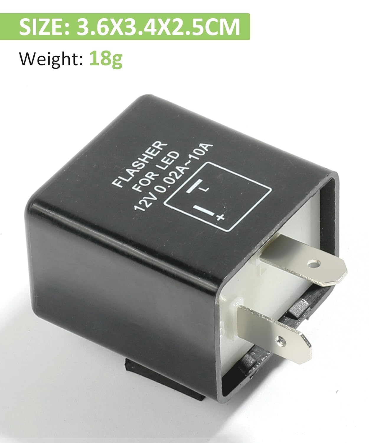 RACOONA 12V LED Flasher Relay - 2 Pin Electronic Turn Signal for Car Accessories - Universal Automotive Replacement Flashers