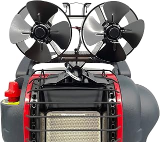 Wood Stove Fan, 8 Blades Double Motors Fireplace Fan, Dual Fan for Heater, Heat Powered Stove Top Fans for Gas/Pellet/Wood/Log Burner Stove, Non Electric