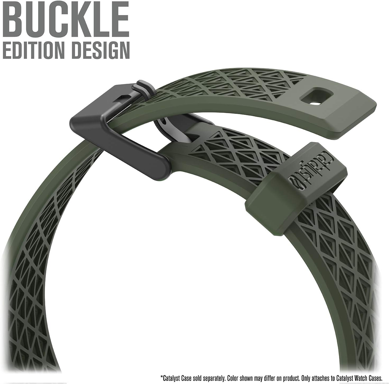 Catalyst - Apple Watch Series 6/5/4/SE (Gen 2/1), 38/40/41mm - Sport Band, Buckle Edition, Hypoallergenic, Breathable, Sports Wristband Replacement Band Without connectors - Army Green