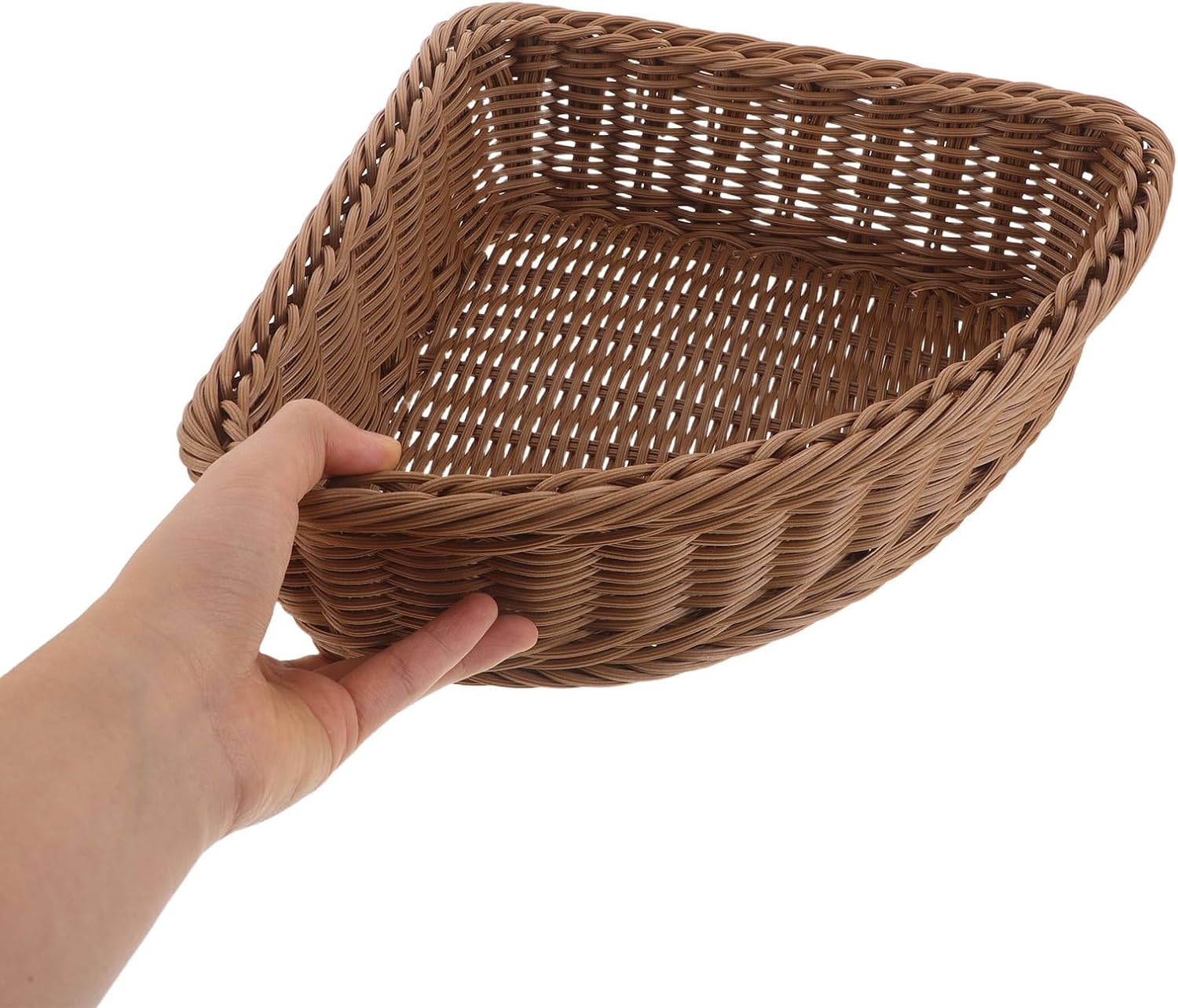 LIOOBO 2 Pcs Triangular Storage Baskets, Wedge Corner Cabinet Organizer for Kitchen Pantry And Bathroom, 9. 6 Inch Radius Pie-shaped Shelf Storage Bins for Wardrobe And Desktop