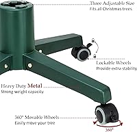 Vista 3 de Blissun Soporte de árbol de Navidad para árboles de Navidad artificiales, soporte para árbol de Navidad artificial con ruedas móviles, soporte