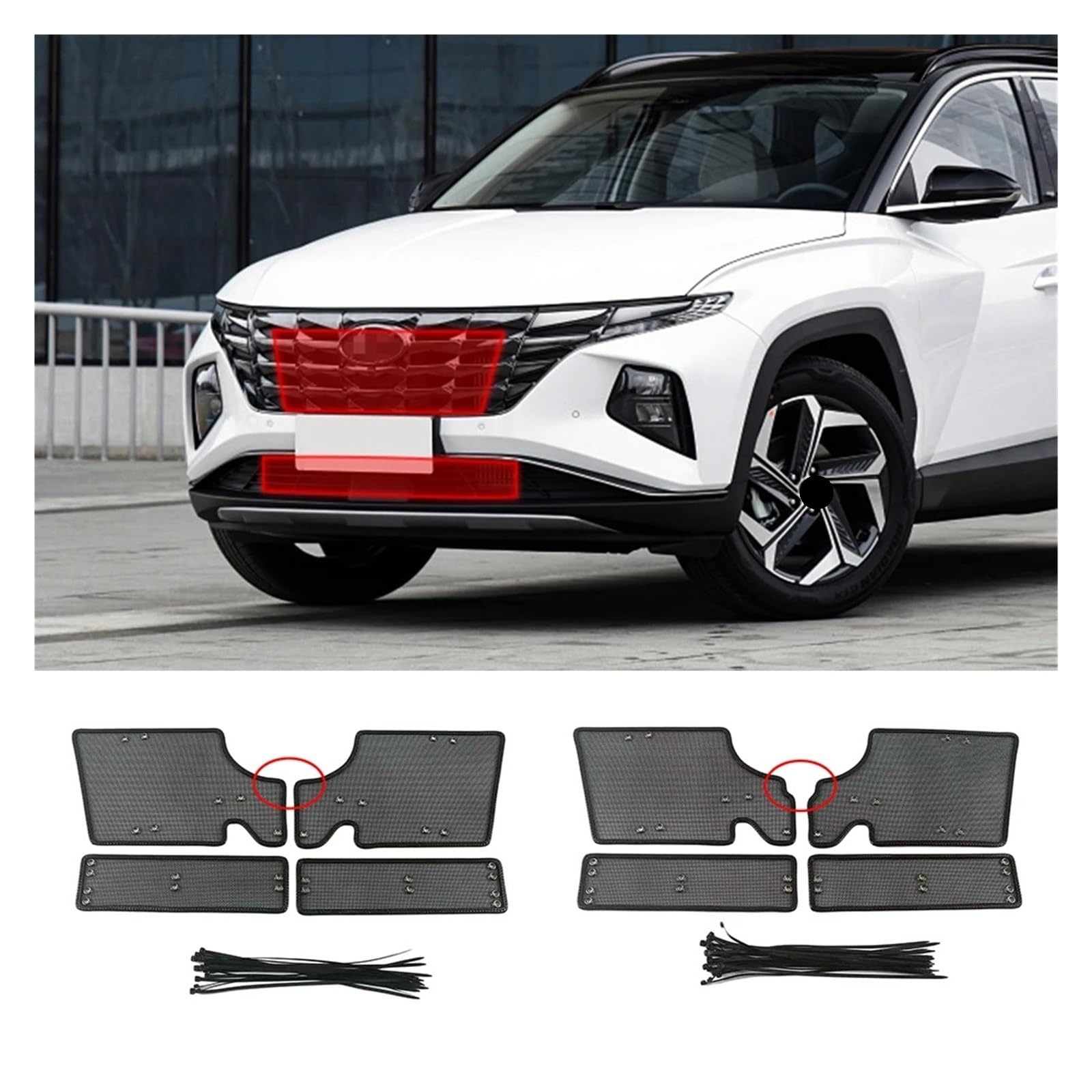 Dla Hyundai, dla Tucson 2021, UP Przednie grille Siatka na owady
