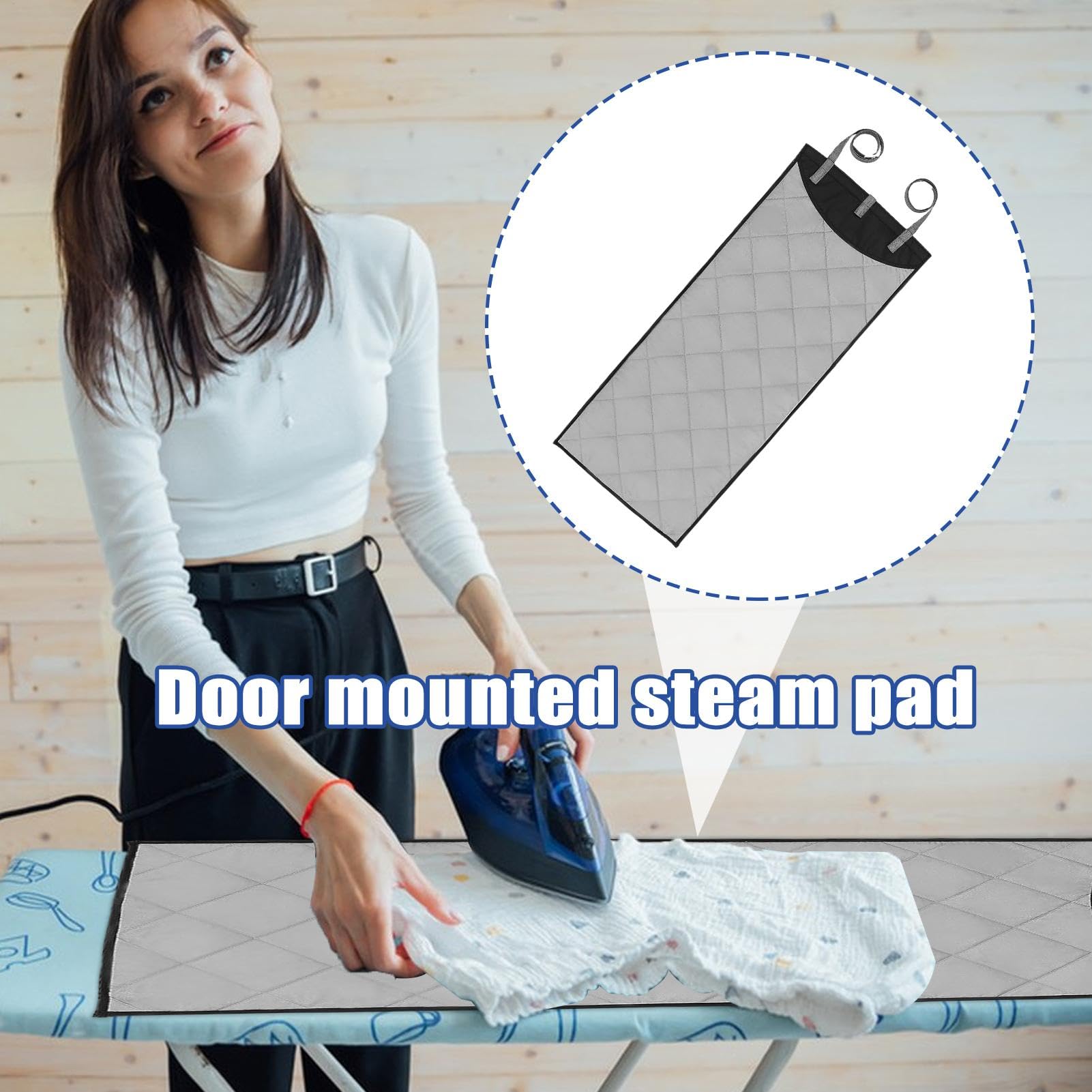 Clothes Steamer Pad, Steam Press Pad, Portable Ironing Mat, Over The Door Steamer Hanger, Heat Resistant Vertical Steamboard Press, Effortless Installation, Garment Accessories for Home