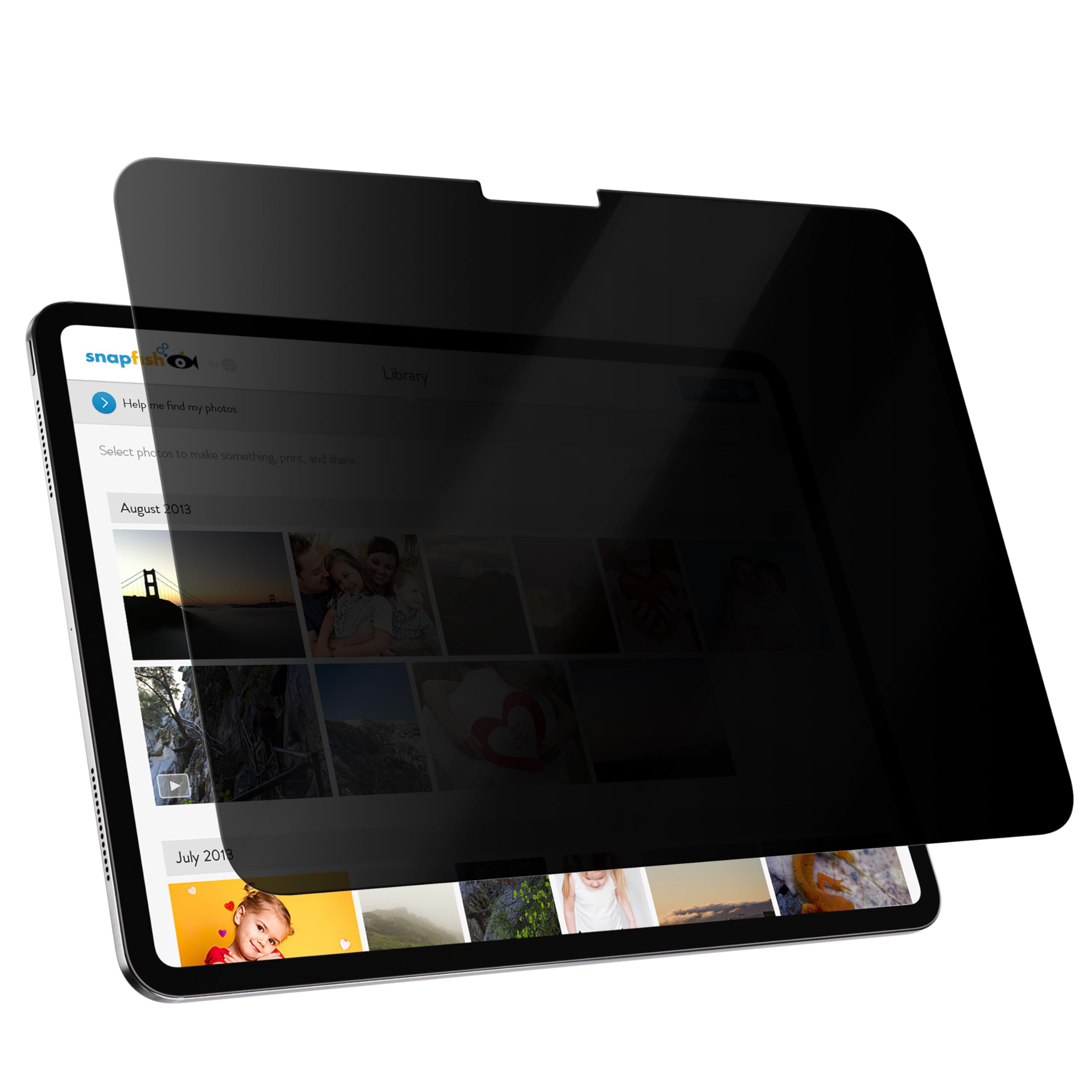 Peslv Privacy Screen Protector for iPad Air 6th 11 Inch 2024, Anti Glare Blue Light Spy Filter Private Cover, High Sensitive Bubble-Free Easy Install Black Security Screen