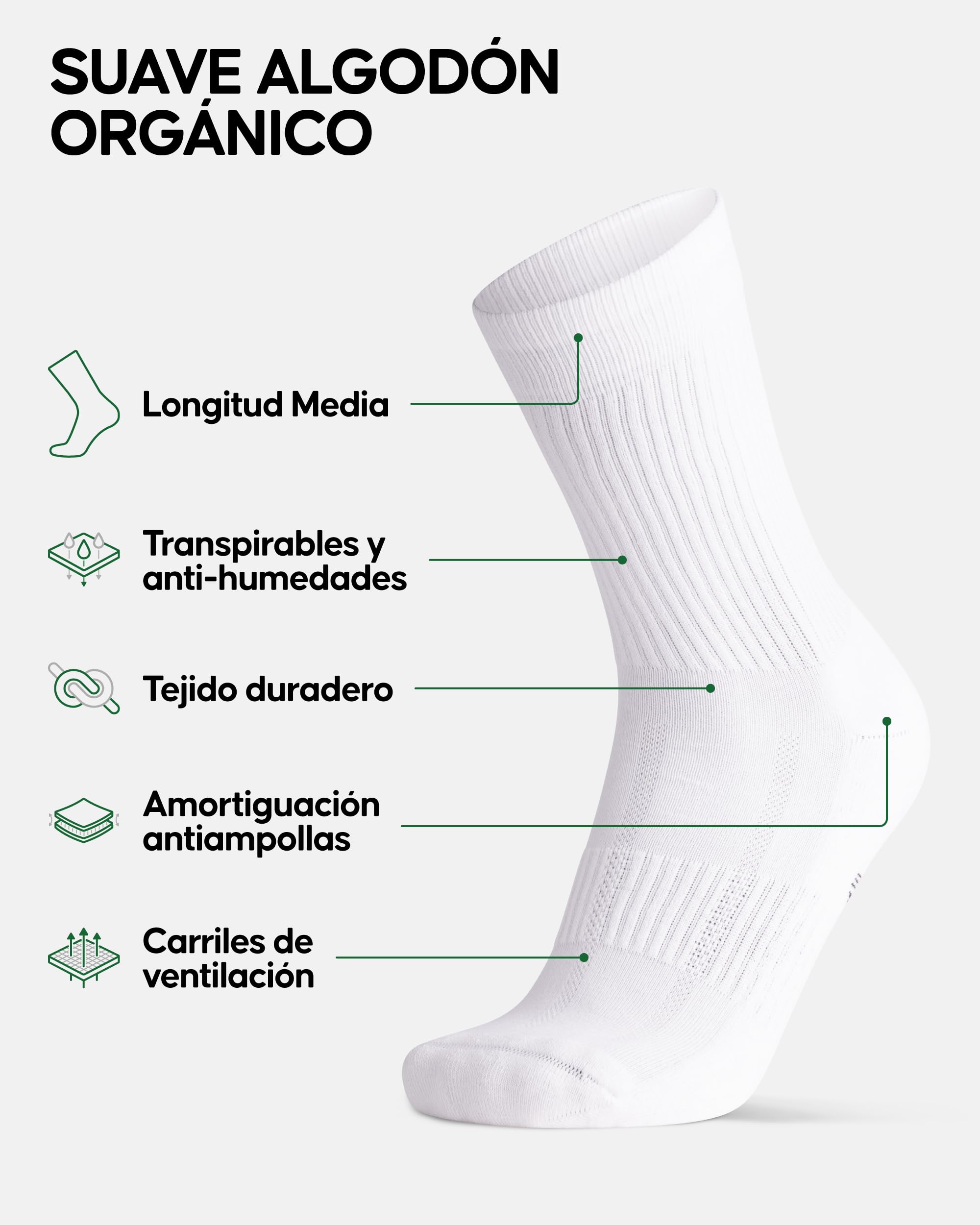 DANISH ENDURANCE Calcetines Deporte Tenis Unisex, Estilo Retro, Acolchados, Calcetines de Verano Altos para Hombre y Mujer, 3 o 6 Pack