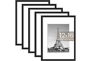 upsimples Picture Frames 12x16 Set of 5 for Displaying 8.5x11 or 12x16 Pictures